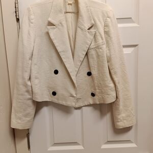 Women's Cream Double-Breasted Jacket
